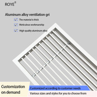 Grille de ventilation de plafond rectangulaire moderne en alliage d'aluminium durable pour appartement, avec diffuseur, pour l'approvisionnement et la circulation de l'air conditionné