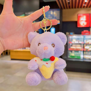 Boneka beruang kartun dan anjing liontin gantungan kunci katun lembut lucu tas kecil 10 cm dengan hadiah grosir pengisi PP - Product Image 6