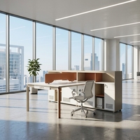 Écran de confidentialité pour bureau 2 places, durable, ergonomique, résistant aux rayures, imperméable, finition importée, panneau écologique E1, grand format