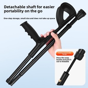 Bâtons de randonnée pliables en alliage d'aluminium, style bras, pour sports de plein air, épaissis, antidérapants, robustes, réglables sur dix vitesses, vente en gros - Product Image 3
