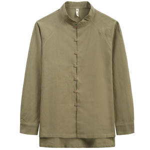 <span class=keywords><strong>เสื้อ</strong></span>สูทถัง<span class=keywords><strong>จีน</strong></span>แบบดั้งเดิมของผู้ชายเสื้อผ้าป่านแขนยาวคอปกตั้งทรงหลวมไซส์ใหญ่ฤดูใบไม้ร่วง - Product Image 5