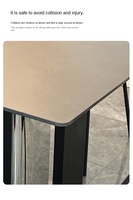 Table à manger de style moderne, finition brillante, design unique de pieds légers et luxueux