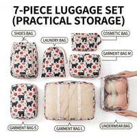 Ensemble de 7 sacs de rangement de voyage imprimés personnalisés pour valises, vêtements et organisateurs de bagages, cubes de rangement, accessoires de voyage
