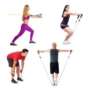 Bandes de résistance avec poignées, sangles de qualité supérieure, ancre de porte, pour exercice à domicile, 11 pièces - Product Image 6