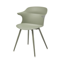 Fauteuil en plastique moulé de design italien, chaise de salle à manger moderne légère avec pieds en métal pour l'ameublement et l'usage intérieur