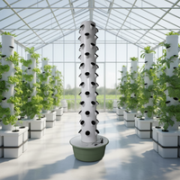 Système de culture aéroponique vertical à 12 niveaux, 5 trous par niveau, pour 60 plantes, kit de culture sans terre, système de culture aéroponique en tour, herbes modernes