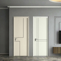 Porte intérieure moderne coupe-feu à battant manuel en PVC, insonorisée, surface finie, pour appartement, école, villa, hôtel, garantie 5 ans