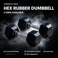 Haltères hexagonaux antidérapants recouverts de caoutchouc 5KG, noyau en fonte noire, entraînement de fitness professionnel à domicile, logo personnalisé YJM