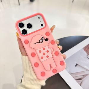 Funda de Silicona 3D con Diseño de Puntos para Teléfono Móvil, a Prueba de Golpes, con Temática Animal, para 18 17 16 15 <span class=keywords><strong>14</strong></span> 13 12 <span class=keywords><strong>PRO</strong></span> <span class=keywords><strong>MAX</strong></span> - Product Image 3