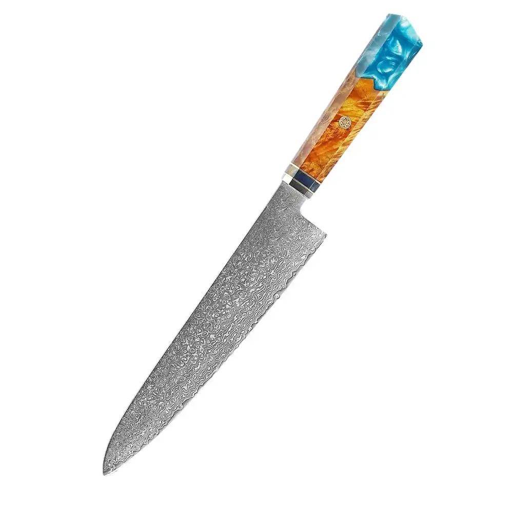 XITUO damasco acciaio coltelli da cucina 1-9PC Set giapponese coltello mannaia coltello in resina e legno ergonomia manico affilato