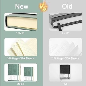 Hardcover Lined A5 Custom Leather <b>Journal</b> Notebook with Pen Holder Thread Sewn Gift for Students 80 GSM Customizable - Product Image 2