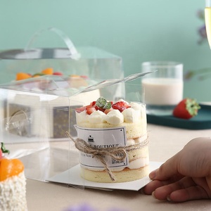 กล่องบรรจุภัณฑ์เค้กพร้อมหูจับ,กล่องใสขนาดเล็กพกพาได้สำหรับสัตว์เลี้ยงเกรดอาหารขนาด<span class=keywords><strong>2</strong></span> <span class=keywords><strong>3</strong></span> 4 5นิ้ว - Product Image 4
