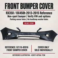 Cover Bumper Depan untuk RX350 RX450h 2013-2015 Non Sport dengan Lubang Sensor Parkir 52119-0E916 Pengganti