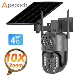 Cámara de Seguridad Exterior 4G con Panel <span class=keywords><strong>Solar</strong></span> de 18000mAh, Lente Triple de 3MP, Zoom 10X, Audio Bidireccional, Almacenamiento en la Nube, Sensor CMOS de 8W, Visión Nocturna Amplia - Product Image 1