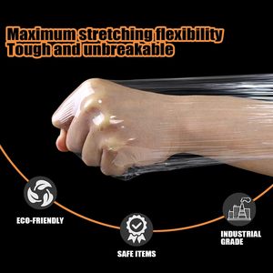 Stretch <b>Wrap</b> Stretch Film, Industrial Strength Clear <b>Plastic</b> <b>Wrap</b> with Handles for Pallet Wrapping Shipping Moving - Product Image 5
