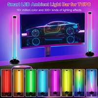 Lampu LED RGB Pintar 2 Paket Terlaris, Kontrol via Aplikasi, Modern Putih, Pengenal Irama Musik, Lampu Ambient untuk TV