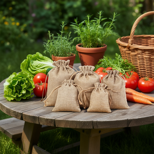 30 sacs de rangement en jute naturel avec cordon de serrage, 5x7 pouces, multi-usages, pour jardin, fruits, légumes, emballage cadeau - Product Image 2
