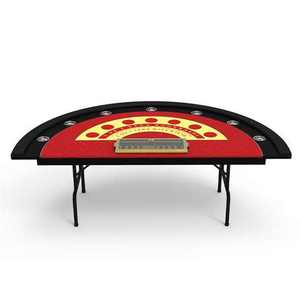 โต๊ะเล่นไพ่แบบพับได้พร้อมที่วางแก้วสแตนเลสสำหรับเล่นไพ่แบล็คแจ็คและโป๊กเกอร์ - Product Image 1