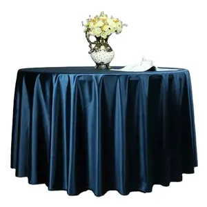 白色黑色缎面桌布纯色桌布圆桌套婚礼生日派对活动家居酒店装饰