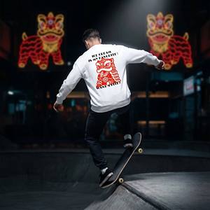 Felpa Girocollo Personalizzata con Logo, 250GSM, 80% Cotone, Grafica Leone Risvegliato, Oversize, Streetwear, Vendita all'Ingrosso - Product Image 3