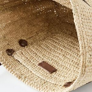 <b>Small</b> Daily Tote Custom Women Straw Bags Summer Autumn Beach Woven Shoulder Bag Raffia Leather Trim Travel Mini <b>Purse</b> Open - Product Image 3