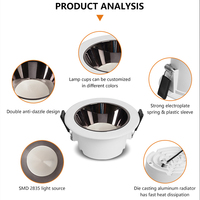 Installation facile grand Angle de faisceau 60 degrés SMD centre commercial résidentiel 12 watts LED Downlight