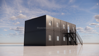 Deux étages de 40 pieds de bureau conteneur anti-ouragan préfabriqué modulaire petite cabine complète salle de conteneur