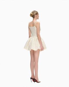 Robe à bretelles style French First Love à pois ondulés pour femme, style été, taille <span class=keywords><strong>empire</strong></span>, sans manches - Product Image 2