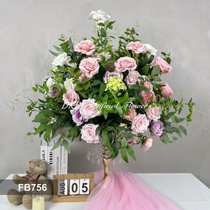 Arreglo de Flores Artificiales de Seda DKB, Rosas Mixtas, Centro de Mesa para Bodas, Hecho a Mano, Alta Simulación, Decoración Romántica y de Ensueño - Product Image 3