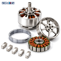 Magnet NdFeB N52H berbentuk busur, magnet segmen motor Neodymium berlapis nikel, magnet permanen tanah jarang untuk rotor UAV Outrunner