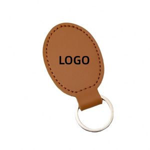 Custom logo Pu Leather Keychain <b>Blanks</b> Oval Leather <b>Key</b> Chain Car <b>Key</b> Fob <b>Key</b> Holder - Product Image 1