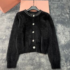 Vente en gros Automne 2025 Vêtements pour femmes Pull en tricot à manches longues Couleurs blanc rose pour femmes - Product Image 2