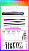 Éclairage d'ambiance intérieur de voiture à LED Symphony 256 couleurs pour Honda Accord 11e génération 2023-2026, accessoires de bande lumineuse d'ambiance