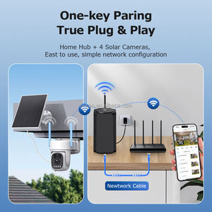 Kit de caméra solaire 3MP Home Hub Combo PTZ 2CH, système de caméra solaire WIFI, kit de caméra IP <span class=keywords><strong>sans</strong></span> <span class=keywords><strong>fil</strong></span>, système de sécurité CCTV réseau - Product Image 4