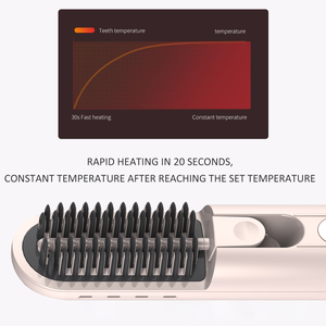 Plancha de pelo inalámbrica portátil Ajuste de temperatura de 3 velocidades Batería de 10000 MAh Mini <span class=keywords><strong>cepillo</strong></span> <span class=keywords><strong>alisador</strong></span> de pelo de gran capacidad - Product Image 5