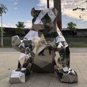 Estatuas Abstractas Modernas de Acero Inoxidable Pulido, Resistentes al Agua y Duraderas, Esculturas de Arte para Jardín Exterior - Product Image 2