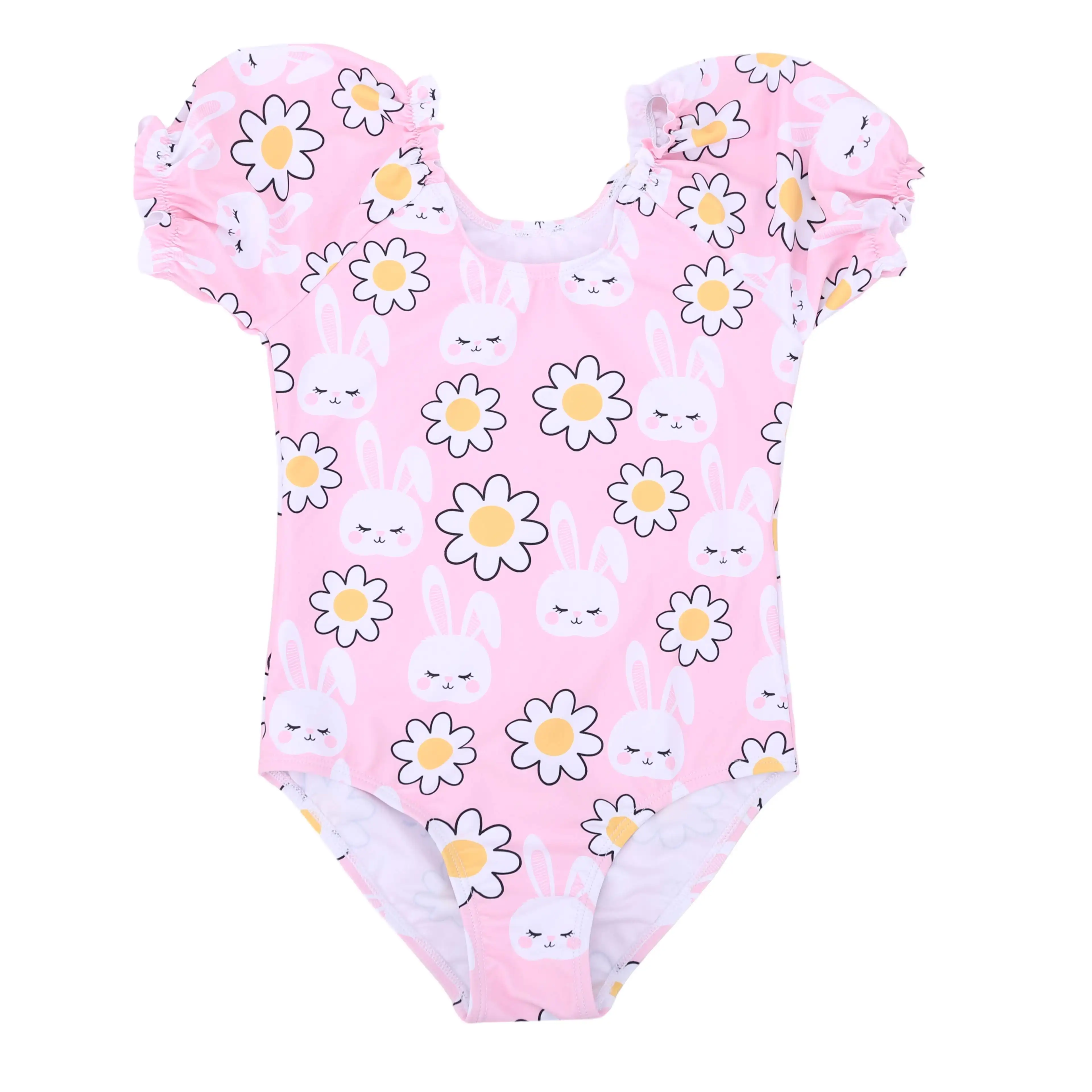 Costumi da bagno per bambini interi costumi da bagno di marca di marca famosa con stampa di conigli e fiori costume da bagno da bambina