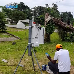 Panneau solaire 4G LTE bruit uv précipitations vitesse du vent direction du vent humilité solaire aqi moniteur surveillance de l'environnement pm 2.5