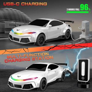 Voiture RC télécommandée 1:16, recharge Type C, nouvelle énergie, sportive, rapide, avec station de recharge, éclairage automatique, cadeau pour adultes - Product Image 3