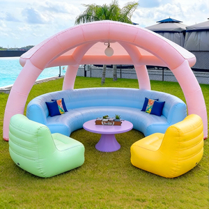 Set Divano Gonfiabile con Tettoia e Sedute, Perfetto per Giardino, Spiaggia, Piscina e Campeggio - Product Image 2