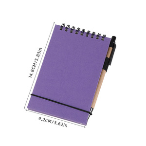 Blocco Note Tascabile A6 in Carta Kraft 2026, Pagine Bianche, Rilegatura a <span class=keywords><strong>Spirale</strong></span> <span class=keywords><strong>con</strong></span> Elastico - Product Image 3