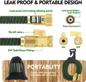 Tuyau d'arrosage extensible Hot Sale Jade Hill G-587, s'étend 3 fois, sans plis, flexible, léger, en TPE, 10 fonctions de pulvérisation - Product Image 3