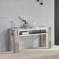 Table console de luxe en marbre trempé verre inoxydable or Style moderne pour meubles de table de contrôle de couloir de salon