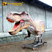 Tête de dinosaure T-Rex animatronique grandeur nature MyDino FAD005 à fixer au mur pour la décoration des parcs