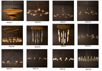 Lustre Couronne 3 lumières en bois, style moderne pour salon, luminaires de ferme, finition antique et or rouillé
