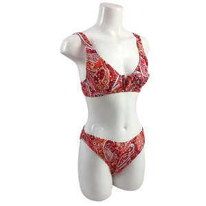 Classique Paisley Imprimé Maillot De Bain pour Femmes V Fil de Coupe Buste Complet Haute jambe Sexy <span class=keywords><strong>Bikini</strong></span> Maillots De Bain - Product Image 2