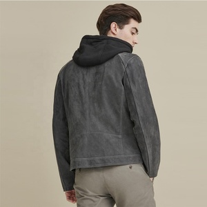 Wholesale Factory Price 2026 Men's <b>Black</b> Motorcycle <b>Jacket</b>-Waterproof Windproof Reversible Hooded 100% Polyester Rivet Faded - Product Image 3