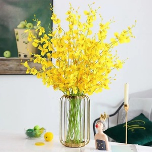 Qq342 estilo barato Artificial Delphinium boda escenario decoración flor seda amarillo flor Artificial - Product Image 3