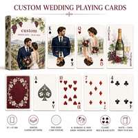 Jeu de cartes personnalisé sur le thème du vignoble espagnol, portrait de couple en aquarelle, jeu de poker, cadeau de mariage, service tout-en-un