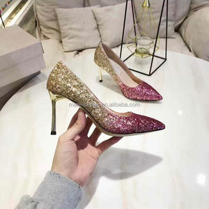 Zapatos de Tacón Alto con Lentejuelas Degradadas JC Super Brillantes de 7CM para Banquete y Boda, Zapatos de Tacón Alto de Moda para Mujer Jimmyschoo - Product Image 5